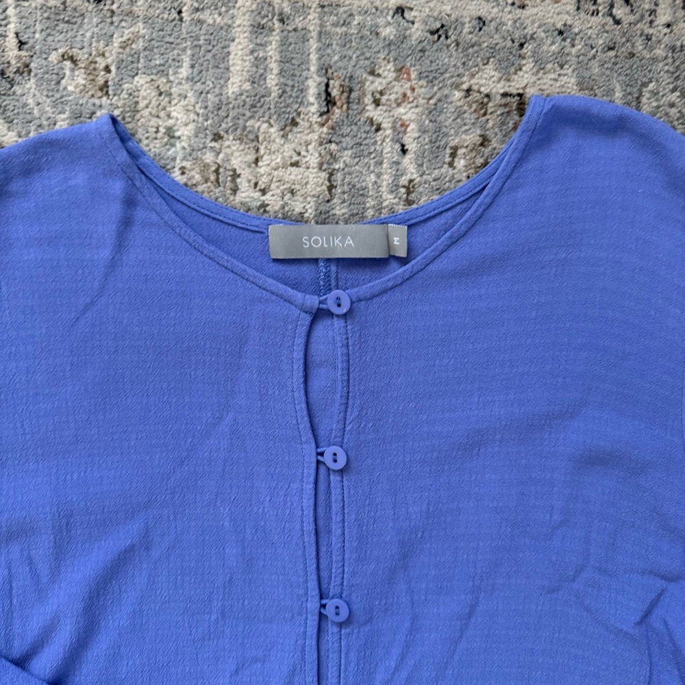 Solika SOLÈNE LINEN SHIRTDRESS medium periwinkle - Picture 4 of 6